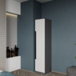 Dulap dormitor 1 Gri cu Alb 41 x 192