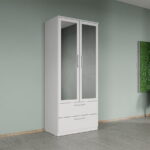 Dulap dormitor Alb 2U cu oglinda - Acapulco