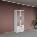 Dulap dormitor Alb 2U cu oglinda - Madrid