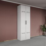 Dulap dormitor Alb 2U cu suprapozabil - Madrid