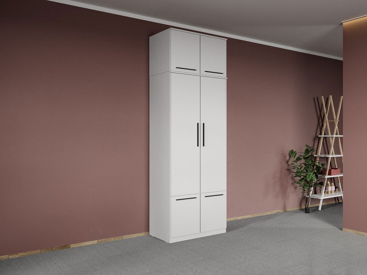 Dulap dormitor Alb 2U cu suprapozabil - Madrid