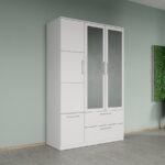 Dulap dormitor Alb 3U cu oglinda - Acapulco