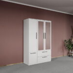 Dulap dormitor Alb 3U cu oglinda - Madrid