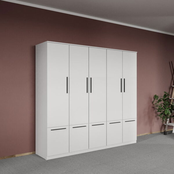 Dulap dormitor Alb 5U - Madrid