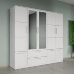 Dulap dormitor Alb 5U cu oglinda - Acapulco