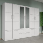 Dulap dormitor Alb 6U cu 2 oglinzi - Acapulco