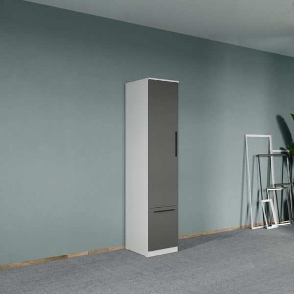 Dulap dormitor Alb-Gri 1U - Madrid