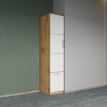 Dulap dormitor Alb-Stejar Auriu 1U - Acapulco