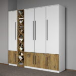 Dulap dormitor Alb cu Flagstaff Oak 193 x 192