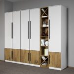 Dulap dormitor Alb cu Flagstaff Oak 233