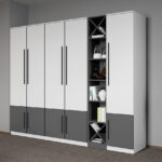 Dulap dormitor Alb cu Gri 233