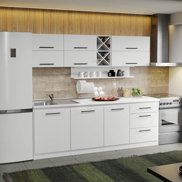 Mobila Bucatarie Alba Sofi - 03 - 230 cm