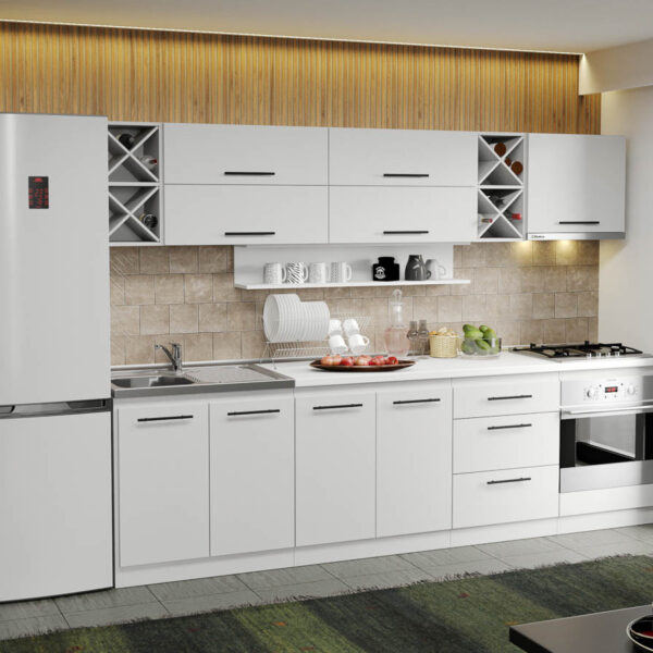 Mobila Bucatarie Alba Sofi - 04 - 280 cm