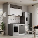 Mobila Bucatarie Fog Alb+Gri - 37 - 120 cm