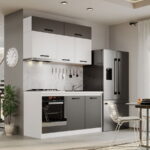 Mobila Bucatarie Fog Alb+Gri - 42 - 160 cm