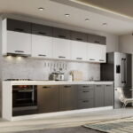 Mobila Bucatarie Fog Alb+Gri - 62 - 320 cm