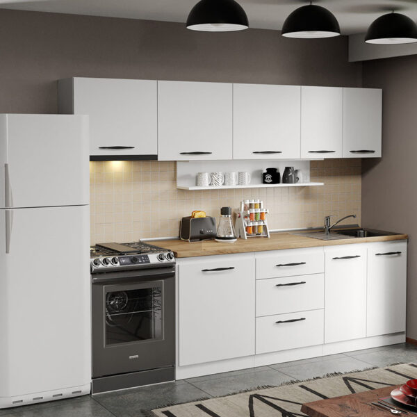 Mobila Bucatarie alba Aroma - 03 - 260 cm