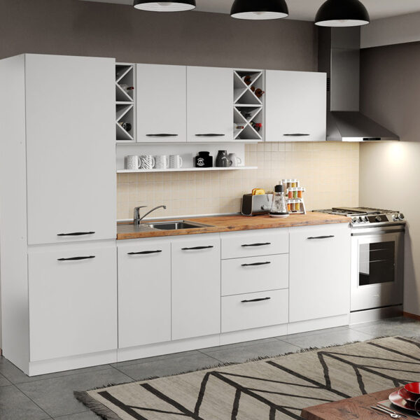 Mobila Bucatarie alba Aroma - 05 - 260 cm