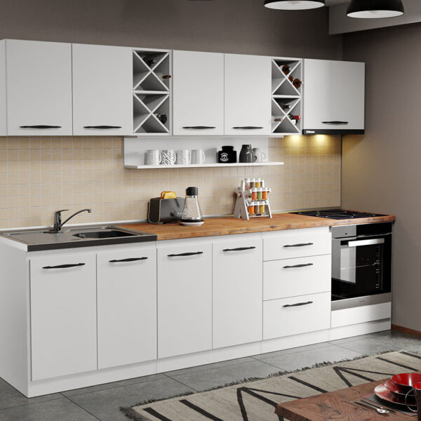 Mobila Bucatarie alba Aroma - 07 - 280 cm