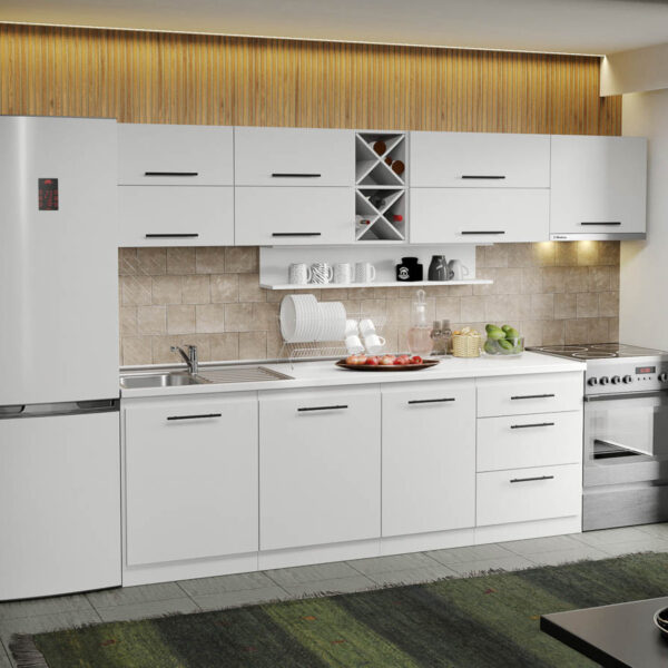 Mobila Bucatarie alba Sofi - 02 - 290 cm