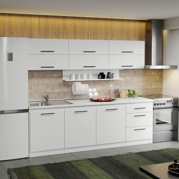 Mobila Bucatarie alba Sofi - 09 - 240 cm