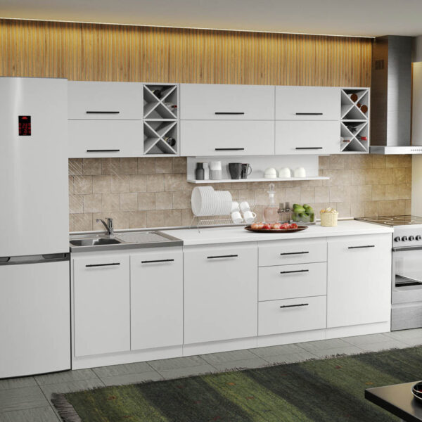 Mobila Bucatarie alba Sofi - 20 - 260 cm