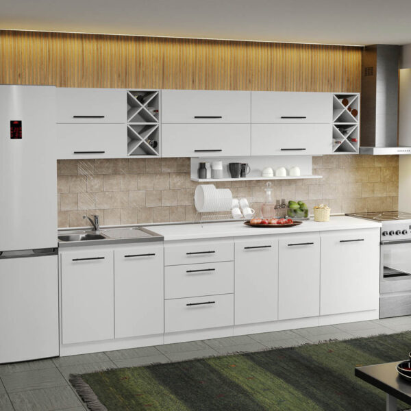 Mobila Bucatarie alba Sofi - 22 - 280 cm