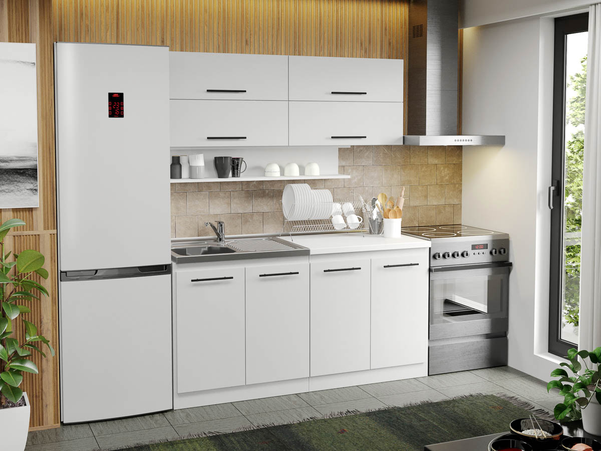 Mobila Bucatarie alba Sofi - 43 - 160 cm