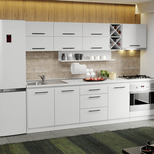 Mobila Bucatarie alba Sofi - 61 - 270 cm