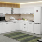 Mobila Bucatarie alba Sofi pe colt - 64 - 270/220 cm