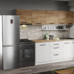 Mobila Bucatarie alba cu lemn Aroma - 12 - 260 cm