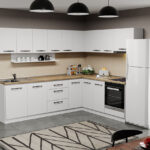 Mobila Bucatarie pe colt alba Aroma - 19 - 260x200 cm