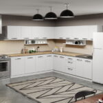 Mobila Bucatarie pe colt alba Aroma - 29 - 260x280 cm