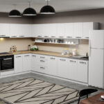 Mobila bucatarie pe colt alba Aroma - 25 - 200x340 cm