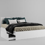 Pat alb tapițat - 180x200