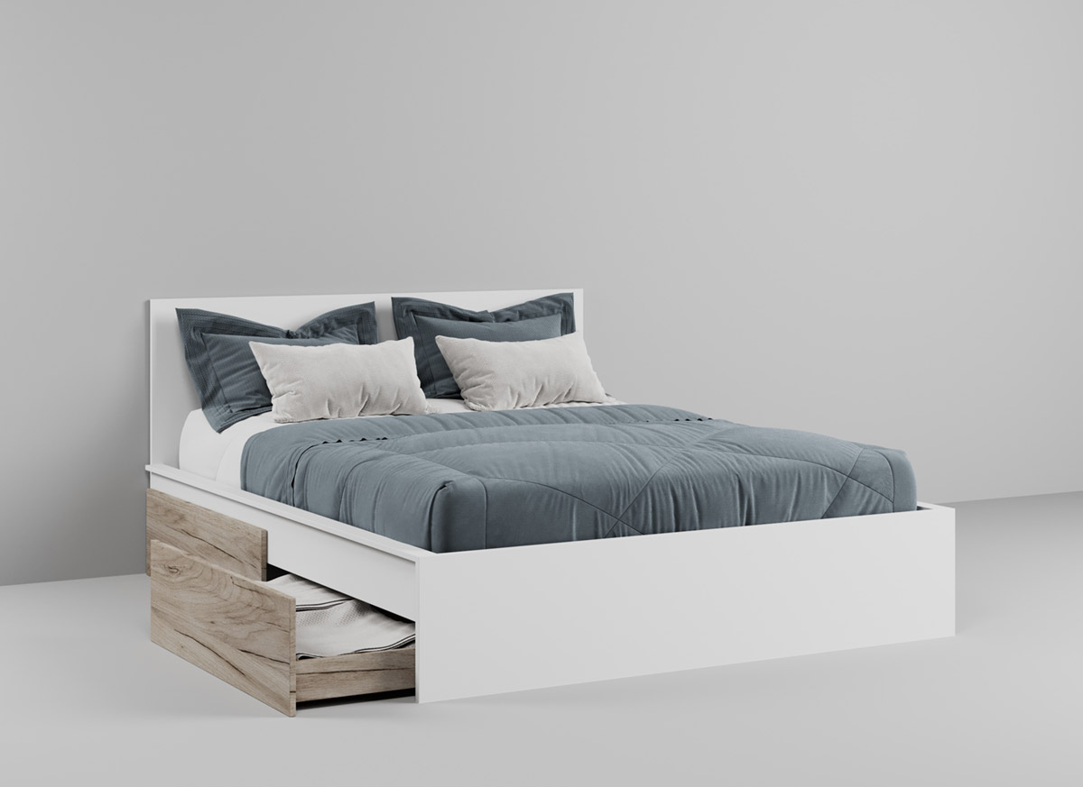 Pat dormitor cu lada de depozitare opțională - 160x200