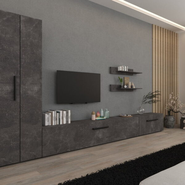 Set Mobilier Living Gri Beton Remy-C04