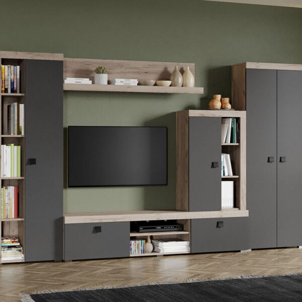 Set Mobilier Living Gri cu Stejar Gri Sam-C30