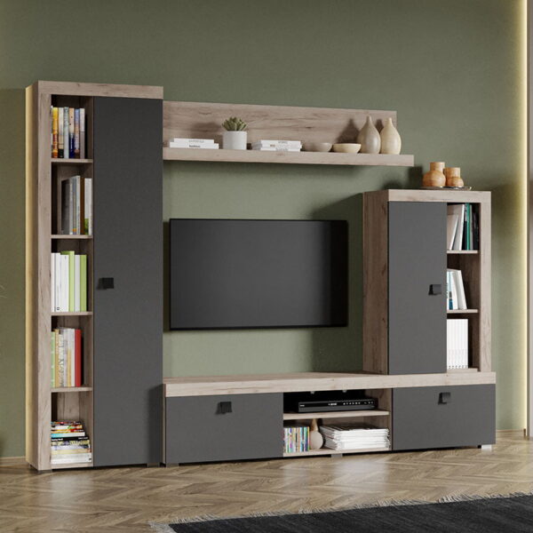 Set Mobilier Living Gri cu Stejar Gri Sam-C31