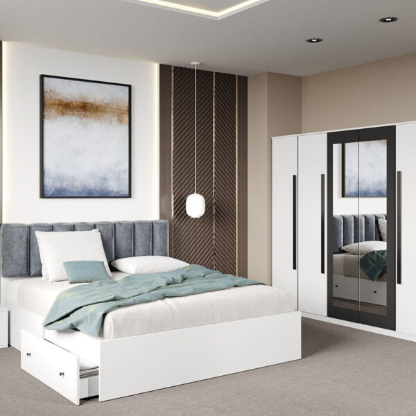 Set dormitor Alb fara comoda - Dallas - C56