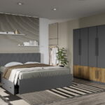Set dormitor Gri cu Flagstaff Oak fara comoda - Sidney - C30