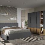 Set dormitor Gri cu Flagstaff Oak fara comoda- Sidney - C48