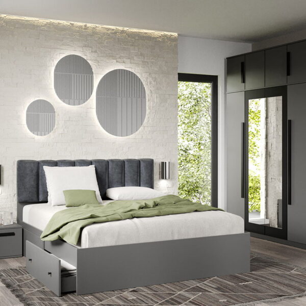 Set dormitor Gri fara comoda - Dallas - C15