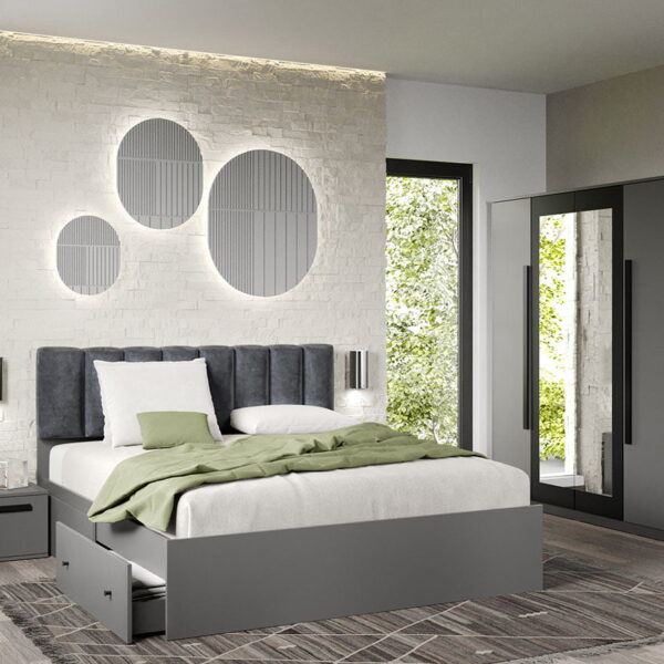 Set dormitor Gri fara comoda - Dallas - C16