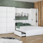 Set dormitor alb pat tapitat - Blanco - Configuratia 10