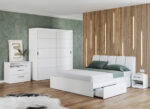 Set dormitor alb pat tapitat - Blanco - Configuratia 12
