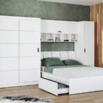 Set dormitor alb pat tapitat - Blanco - Configuratia 17