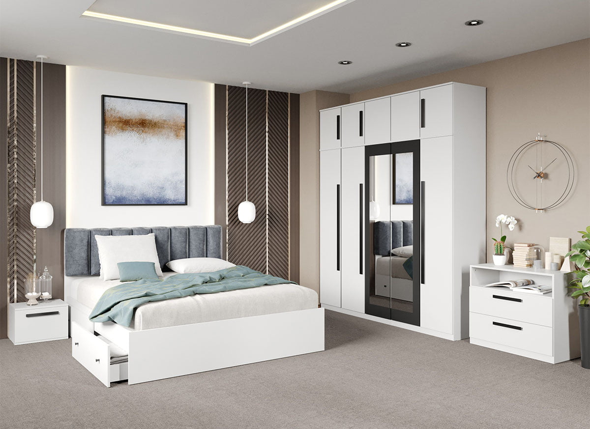 Set dormitor complet Alb - Dallas - C53
