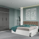 Set dormitor complet Alb-Gri - Madrid - C101