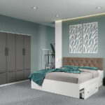 Set dormitor complet Alb-Gri - Madrid - C105